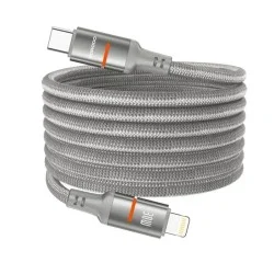 Porodo 30W Type-C To Lightning Magnetic Braided Cable - Grey